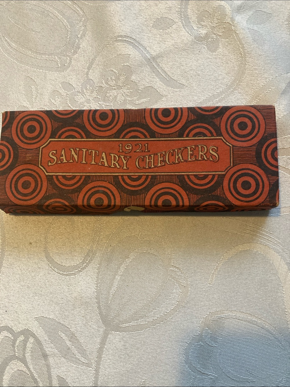 1921 Sanitary Checkers Vintage Game Box - Red and Black